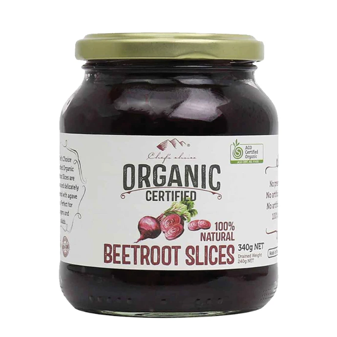Chef's choice organic sliced beetroot