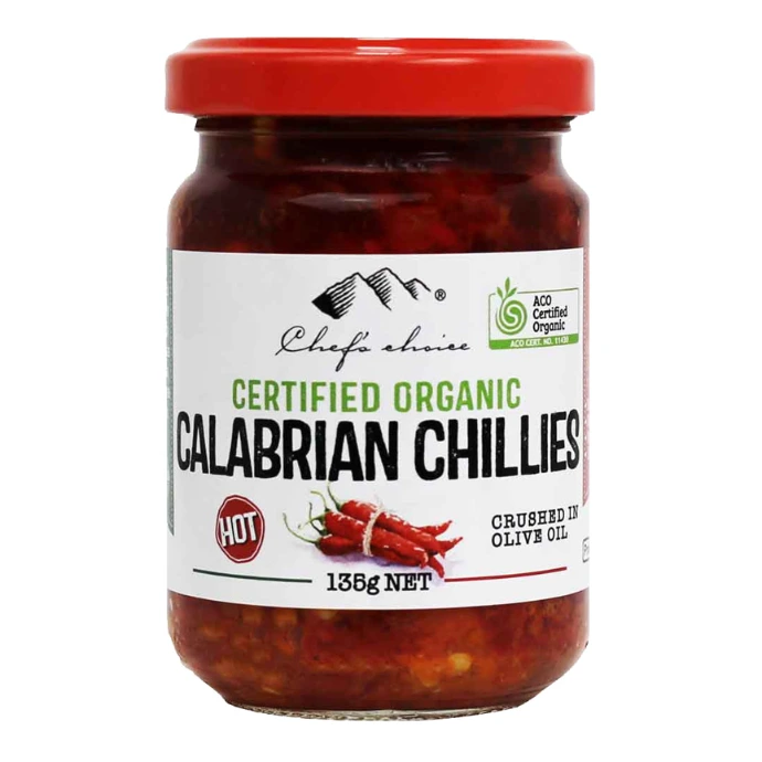 Chef's choice organic Calabrian chillies hot