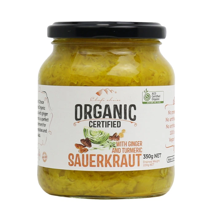 Chef's choice organic sauerkraut turmeric ginger
